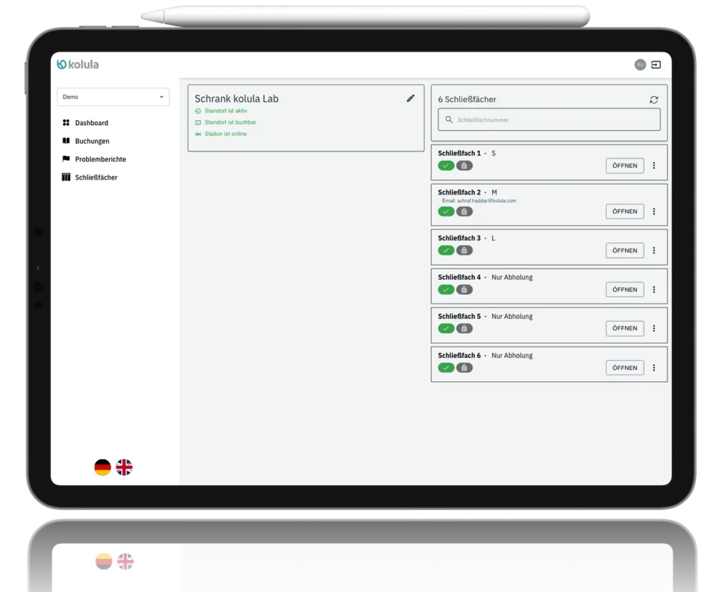 kolula Admin App iPad mockup